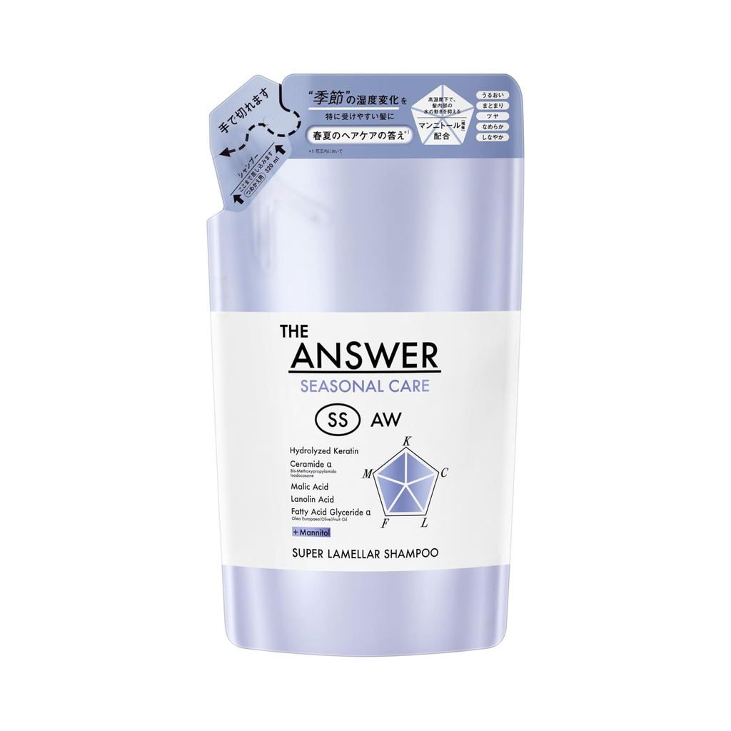 【預訂商品】THE ANSWER 季節護理超級層狀液晶洗髮精 補充包 320ml（茉莉花香氣）