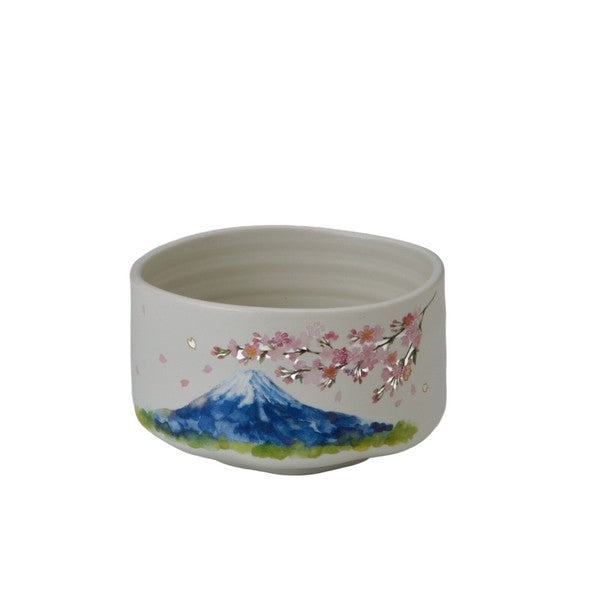 【預訂商品】櫻花富士山美濃燒抹茶碗｜Sakura & Mount Fuji Mino Ware Matcha Bowl