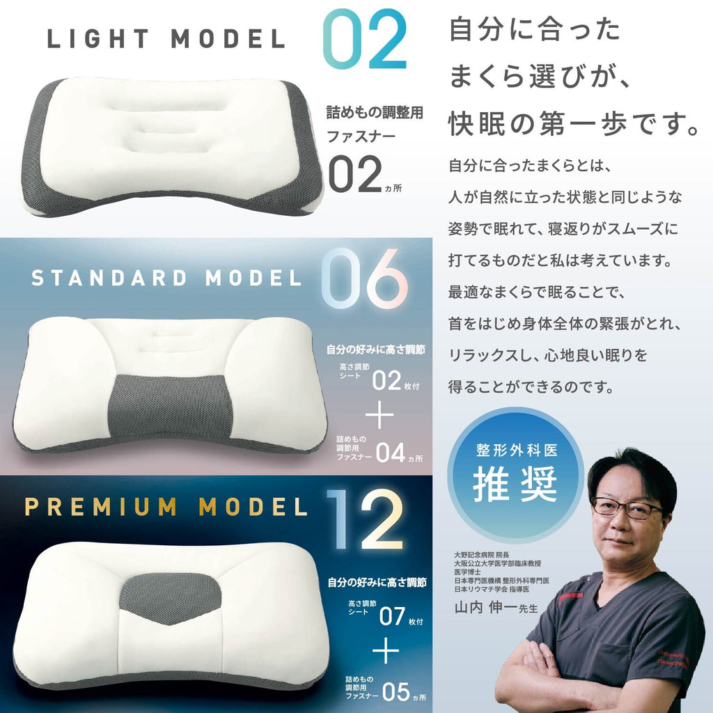【預訂商品】Nishikawa（西川） Doctor Sleep 仰睡頸椎承托枕｜可調高度雙層結構枕頭