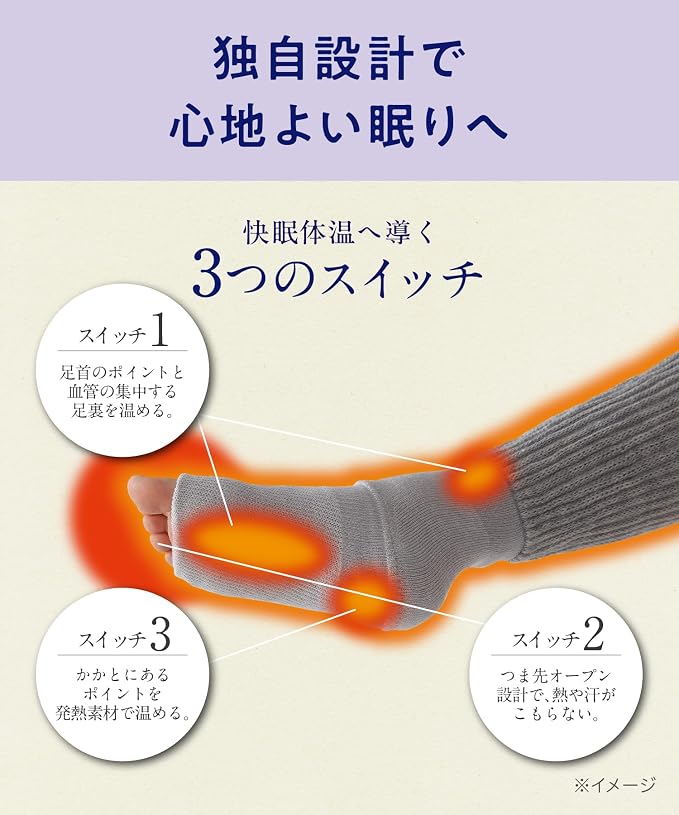 【預訂商品】Okamoto Sleep Switch 睡眠保暖襪 灰色｜Okamoto Sleep Switch Bedtime Socks Gray