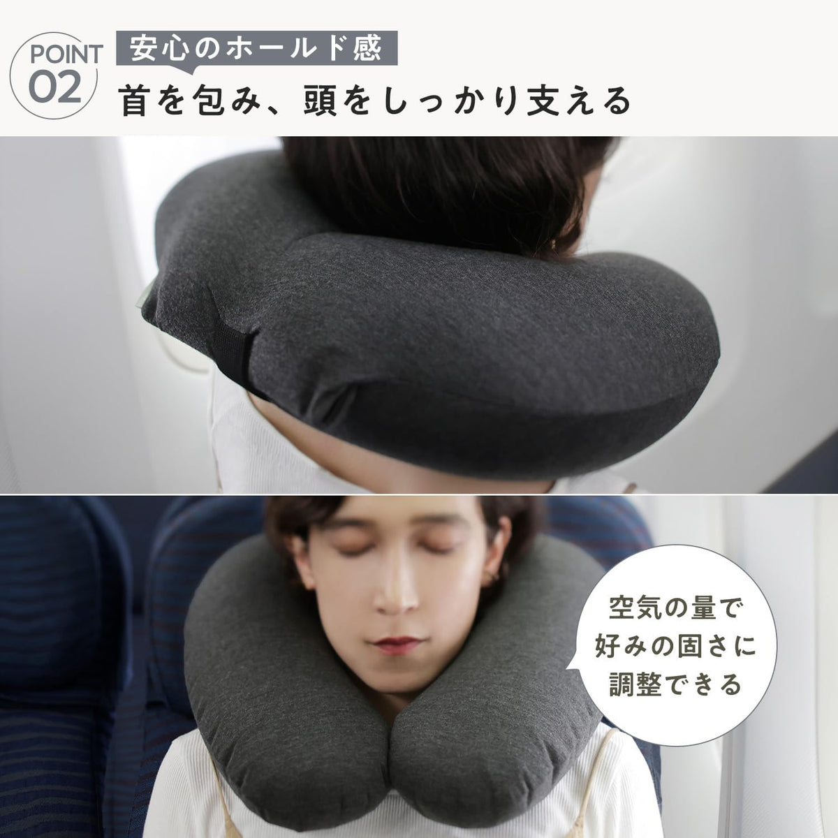 【預訂商品】Marna fuu 便攜充氣旅行頸枕 淺灰色｜Marna fuu Compact Inflatable Neck Pillow Light Gray