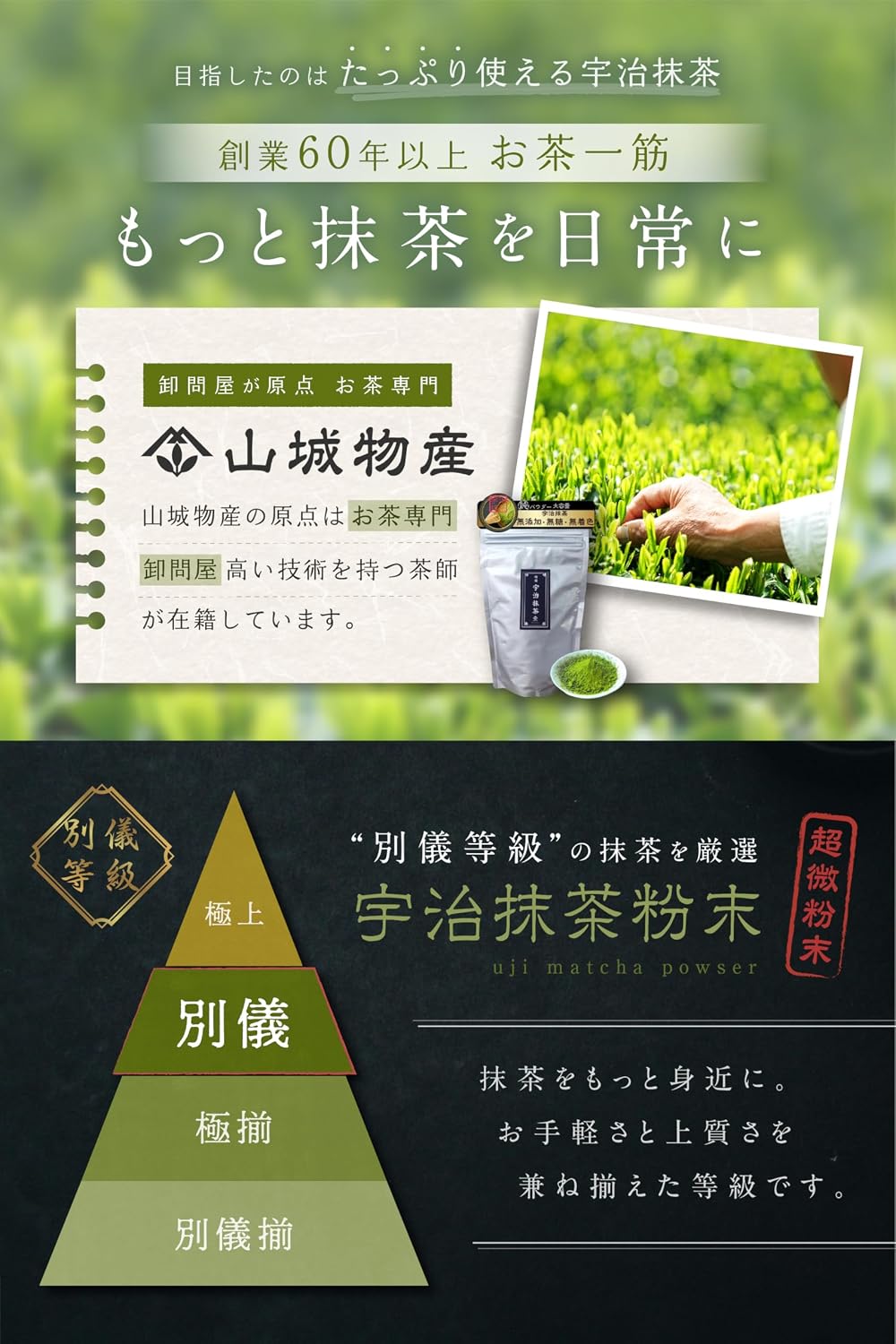 【預訂商品】山城物產 濃厚宇治抹茶粉 本場宇治產 製菓烹飪用 100g