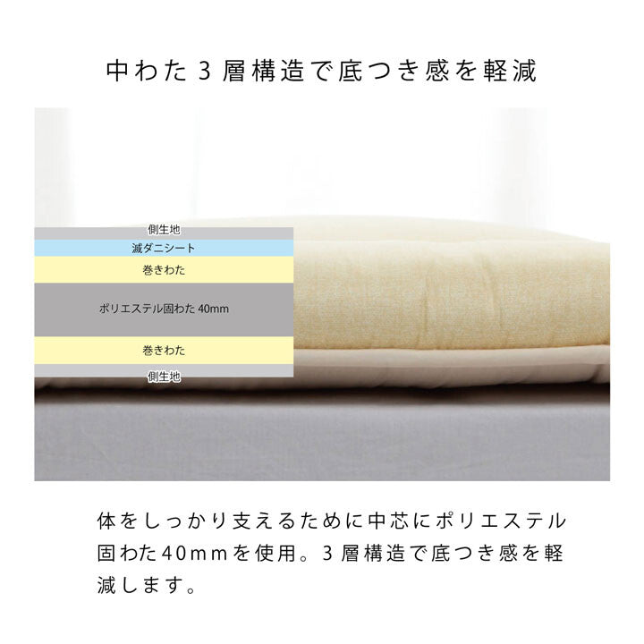 【預訂商品】IKEHIKO 日本製滅蟎抑制三層敷床褥｜可摺疊防蟎床褥